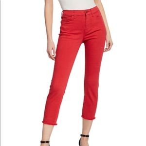 Red Crop Pants by 7 for All Mankind